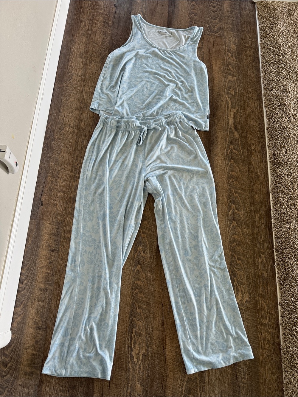 Eddie Bauer Pale Blue Sleep Tank Womens Large Sleepwear set